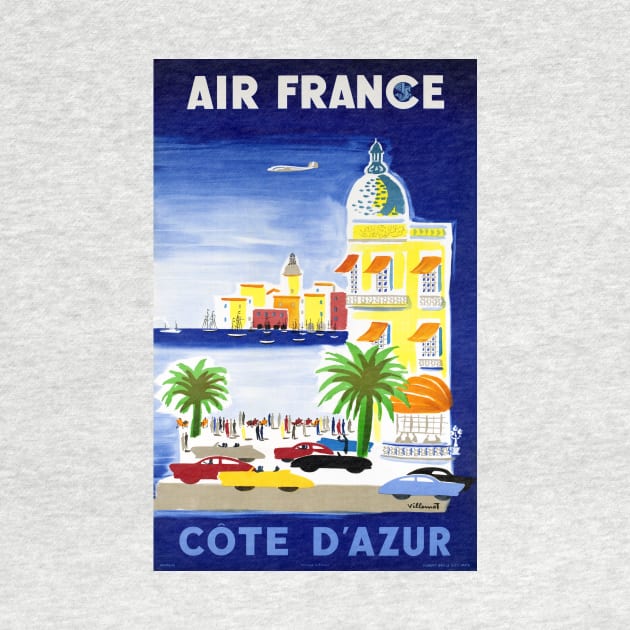 Vintage Travel Poster Air France Cote d'Azur by vintagetreasure